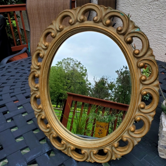 Syroco Wood Vintage Mid Century Mirror Frame Easel - Picture 2 of 9